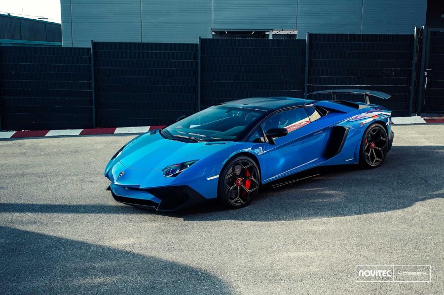 Lamborghini Aventador LP-750-4 Superveloce Blue by Novitec Rosso on Vossen Wheels (NV1) '2017